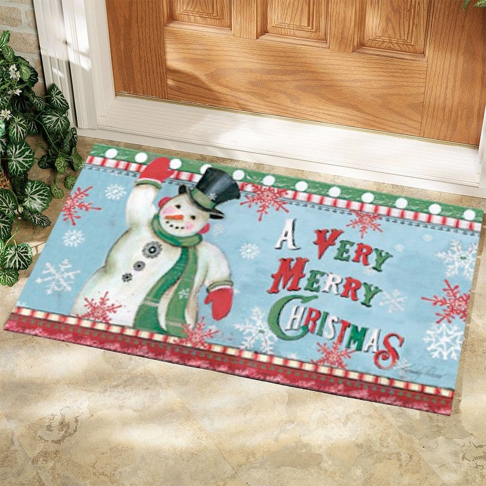 Merry Snowman Doormat by Kimberly Poloson Alternate Image 1
