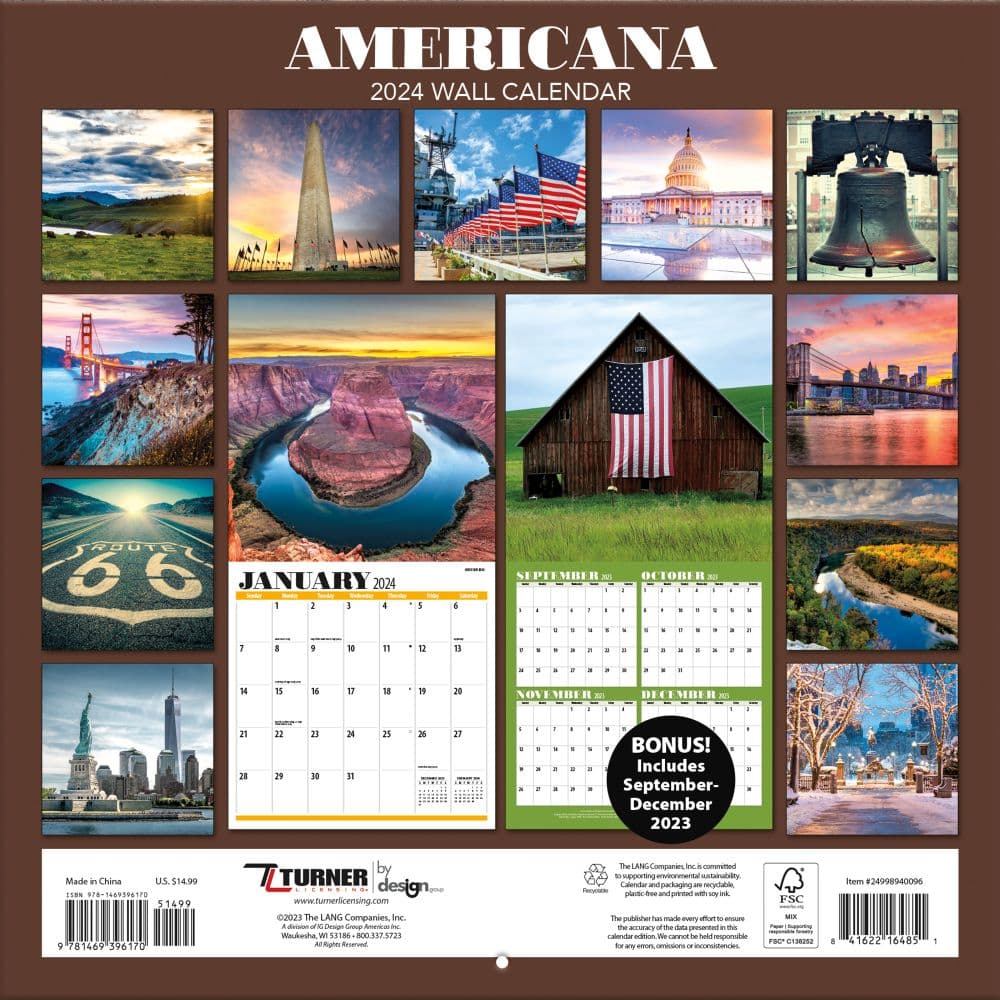 Americana Photo 2024 Wall Calendar