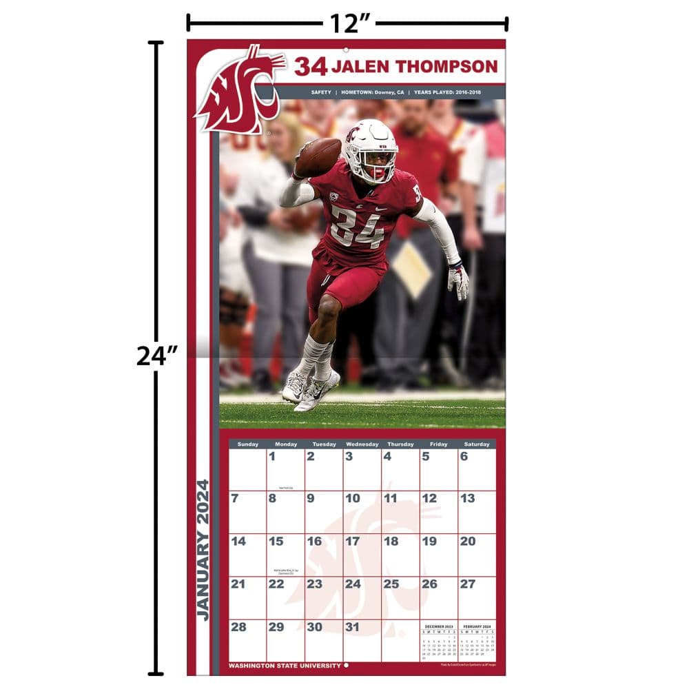 COL Washington State Cougars 2024 Wall Calendar Fourth Alternate Image width=&quot;1000&quot; height=&quot;1000&quot;