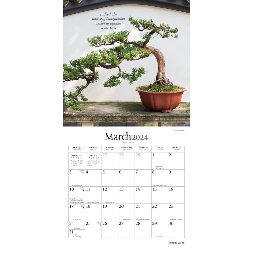 Mindful Living 2024 Mini Wall Calendar