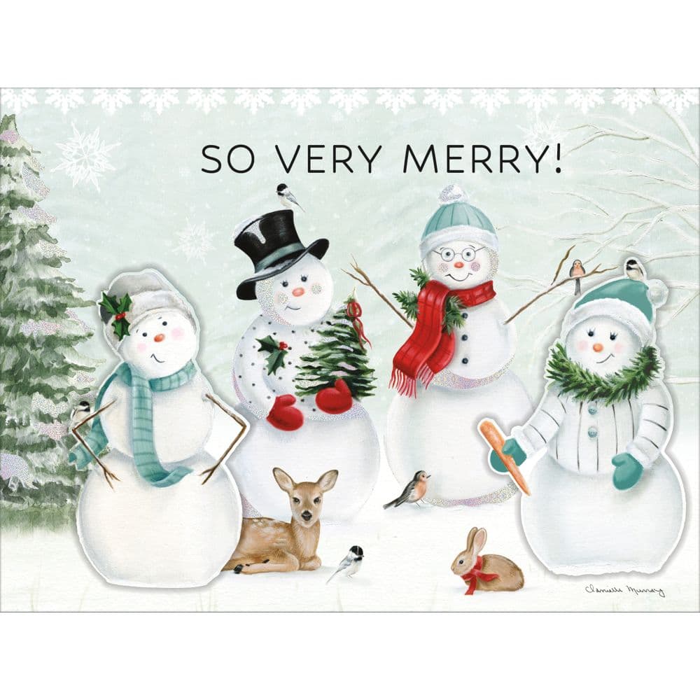 Jolly Snowmen Luxe Christmas Cards - Calendars.com