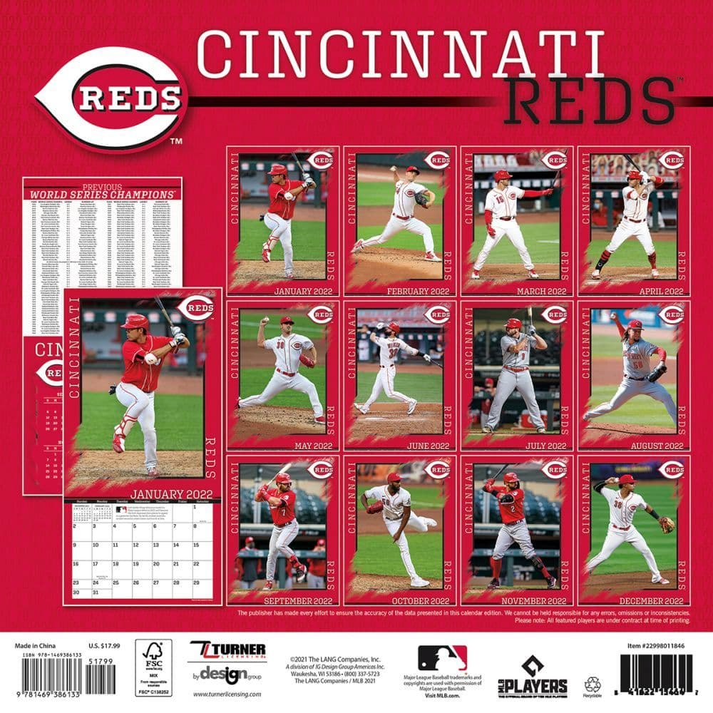 Mlb Cincinnati Reds 2022 Wall Calendar Calendars Com