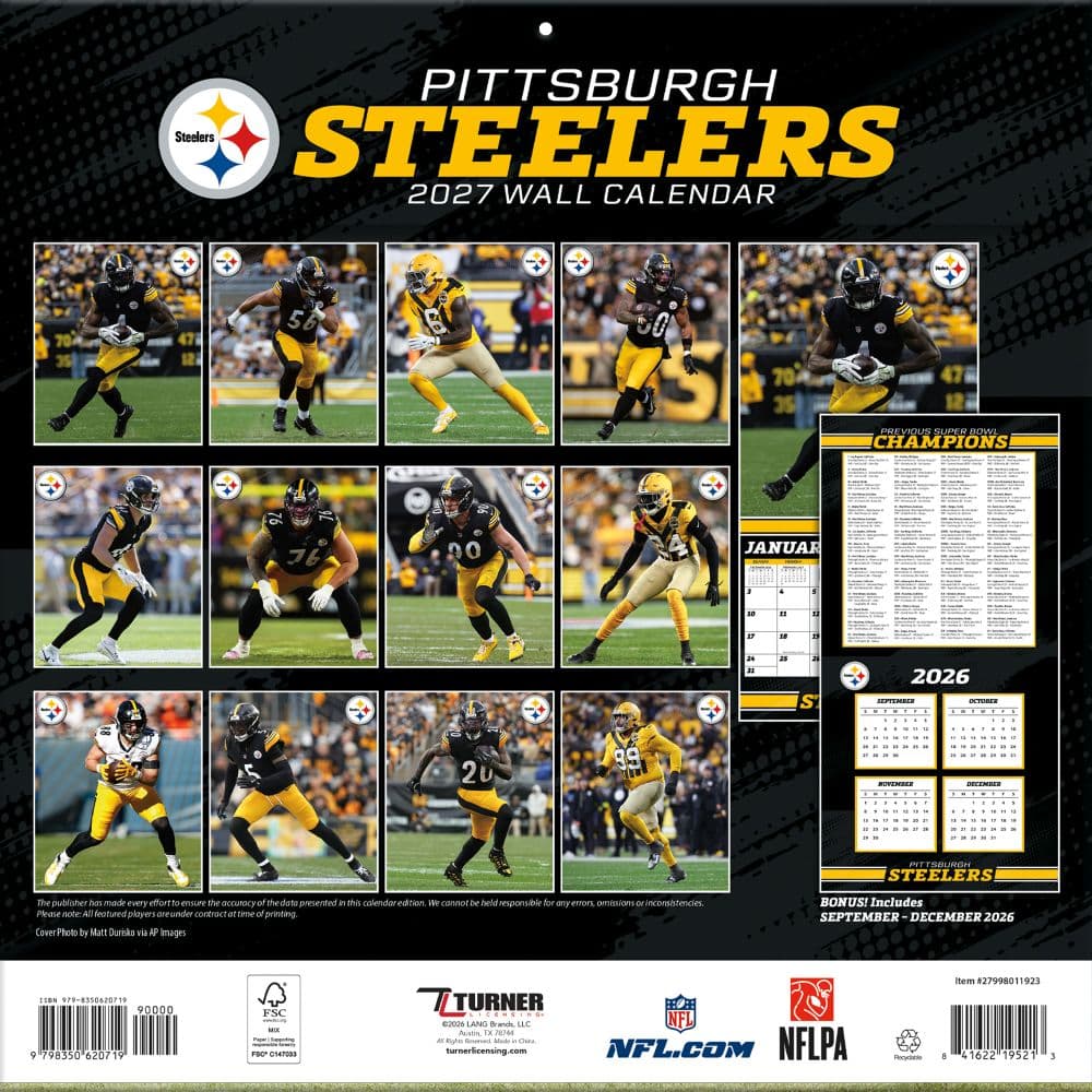 NFL Pittsburgh Steelers 2027 Wall Calendar First Alternate Image