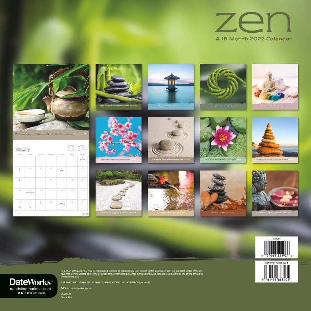Zen 2022 Wall Calendar - Calendars.com