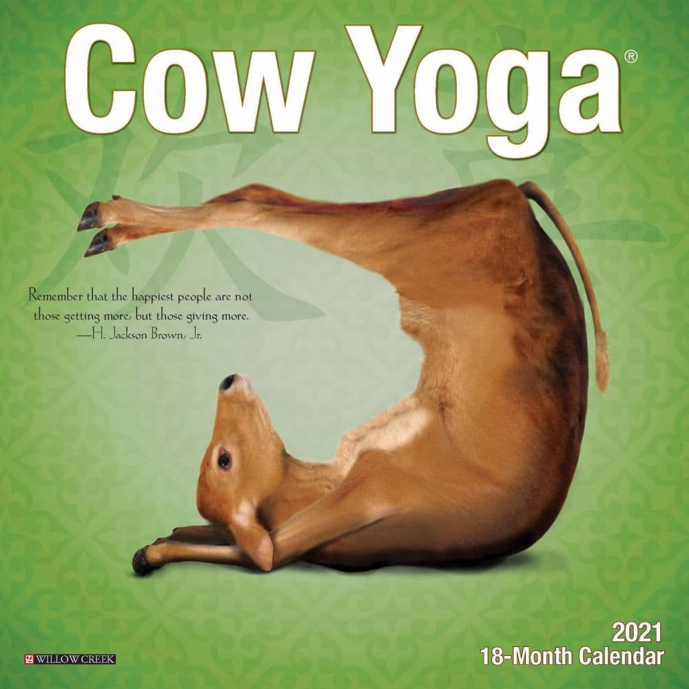 Willow Creek Cow Yoga  2020 Mini Calendar 7"X7" w