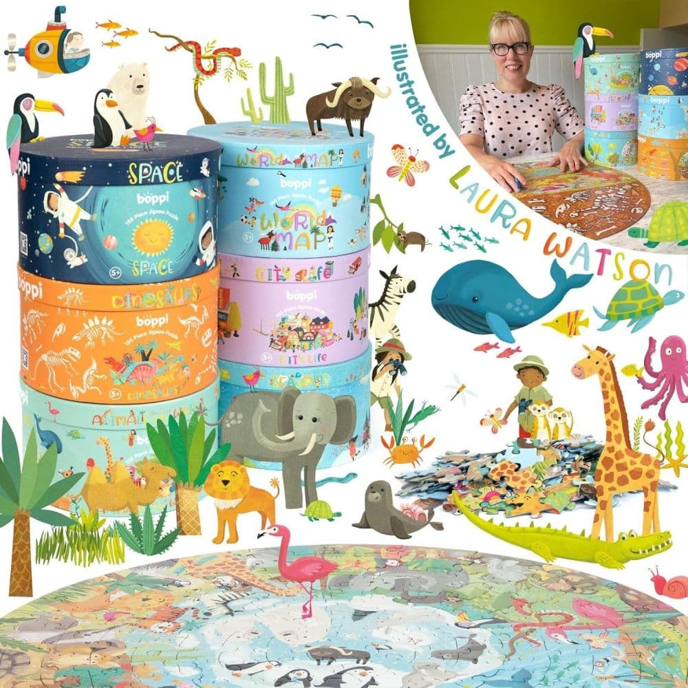 Animals Around World 150 Piece Round Puzzle Fourth Alternate Image