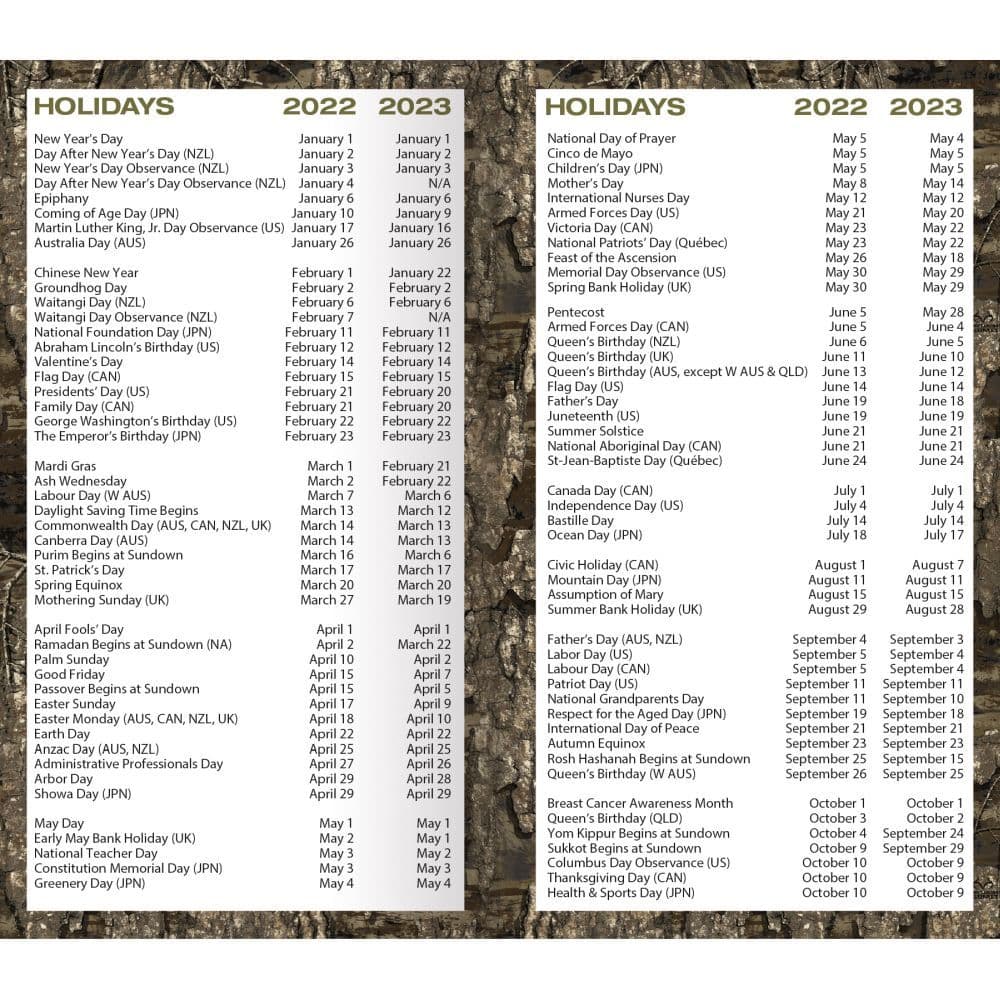 Realtree Hidden Hunter 2022 Two Year Planner - Calendars.com