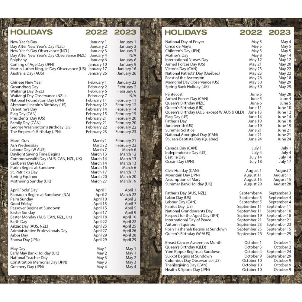 Realtree Hidden Hunter 2022 Two Year Planner - Calendars.com