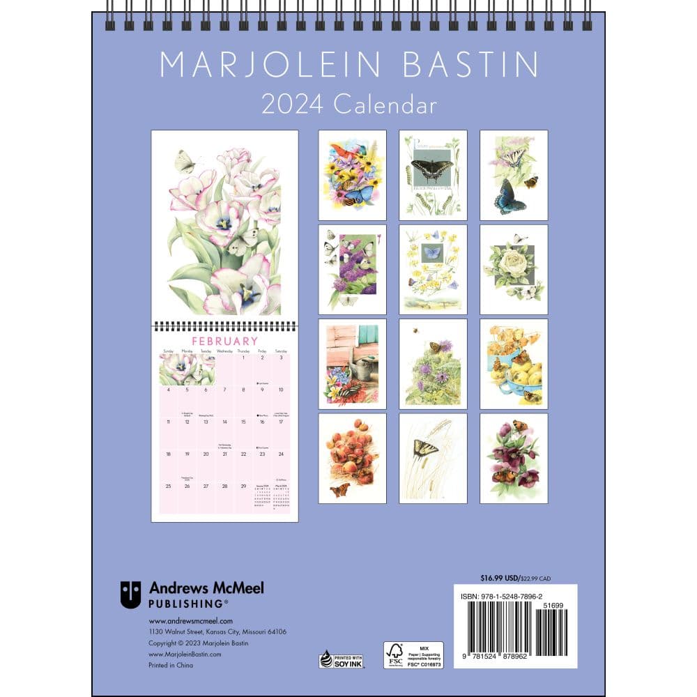 Marjolein Bastin 2024 Wall Calendar