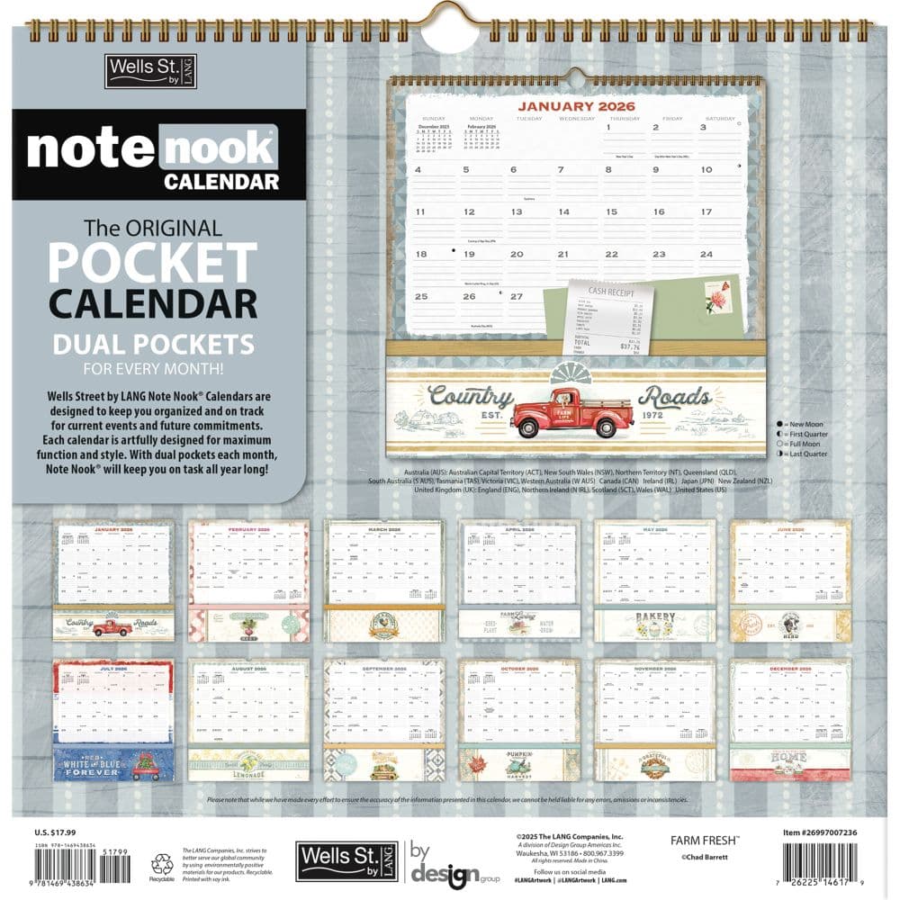 Farm Fresh 2026 Note Nook 2026 Wall Calendar_ALT2