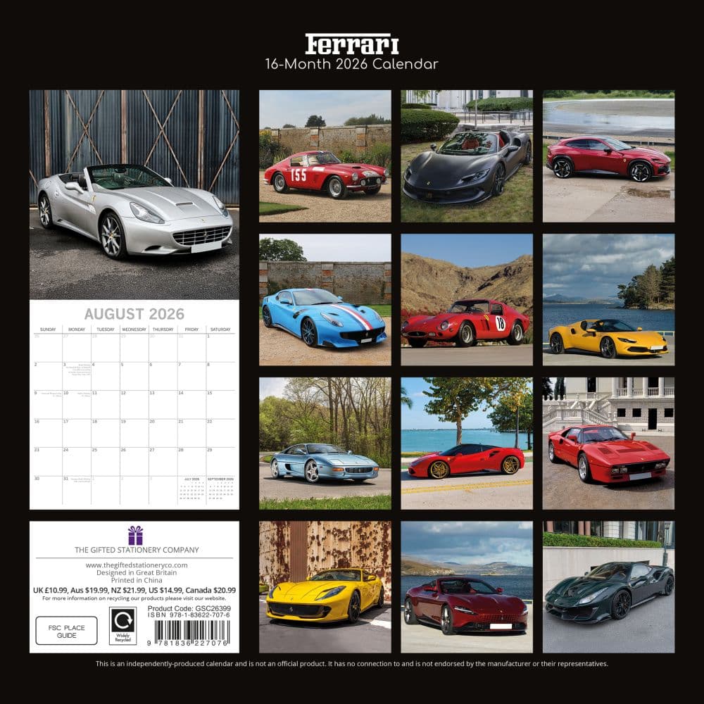 Ferrari 2026 Wall Calendar First Alternate Image