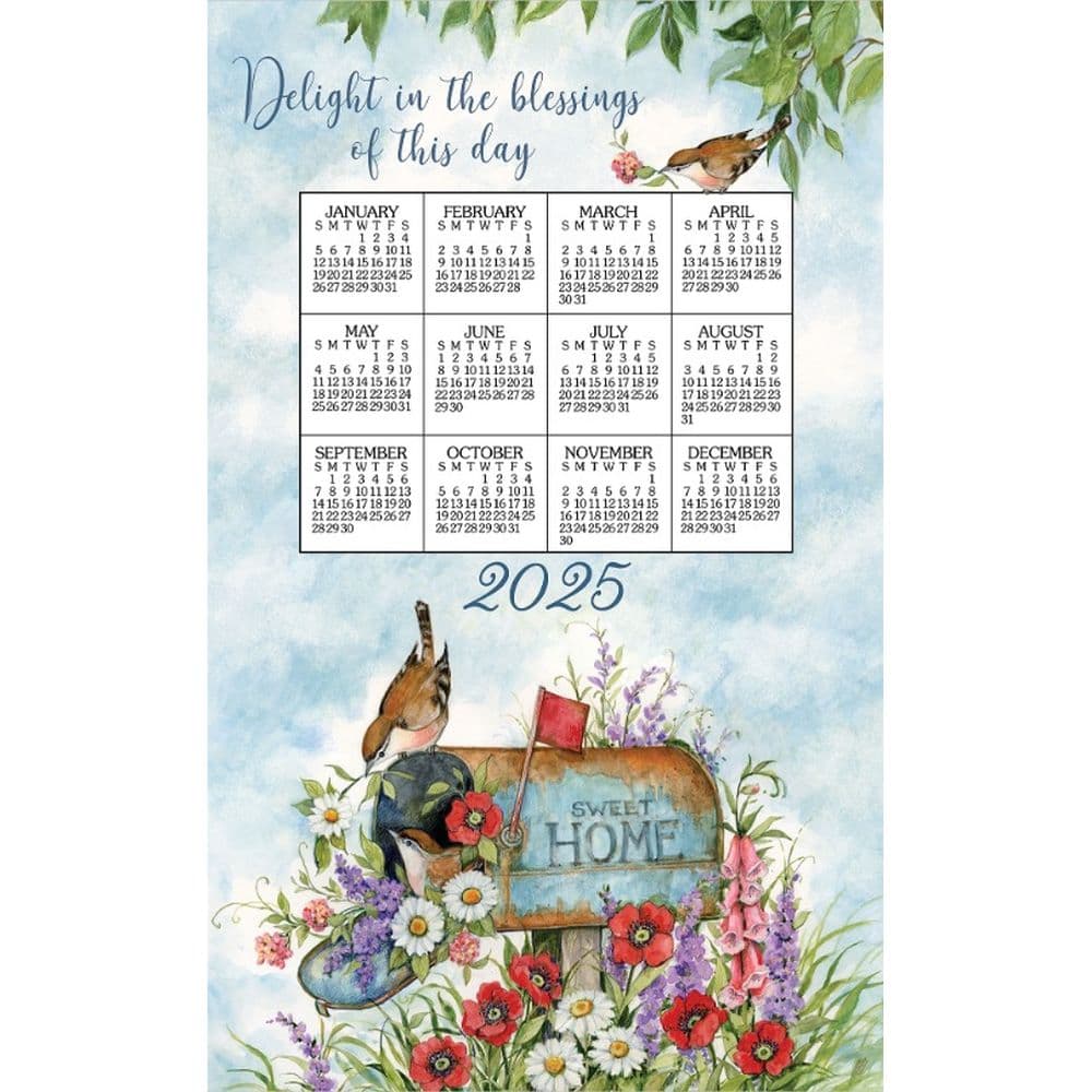 Floral Mailbox 2025 Calendar Towel Main Image