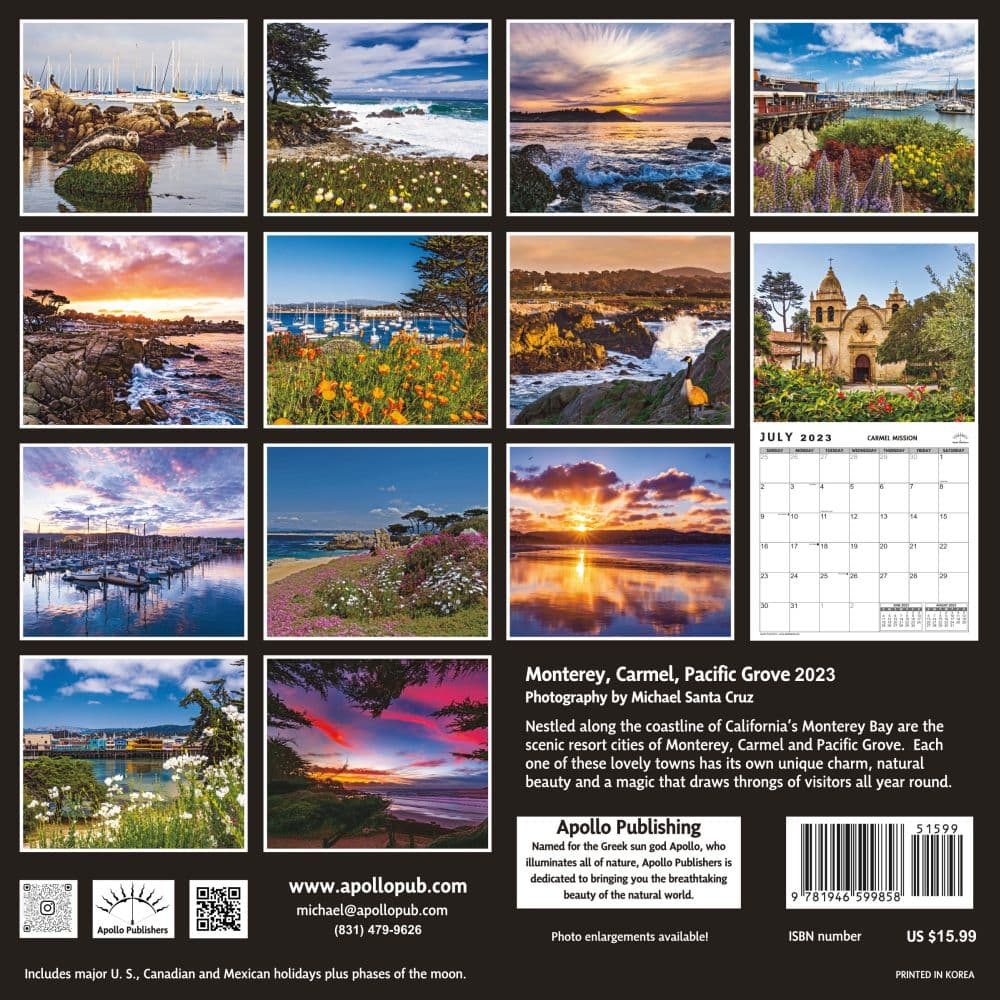 Carmel & Pacific Grove Calendar - Calendars.com