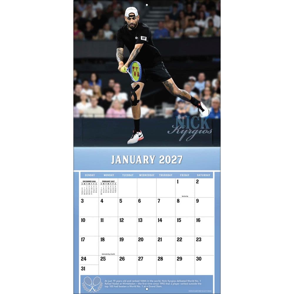 Tennis All Stars 2027 Wall Calendar Second Alternate Image