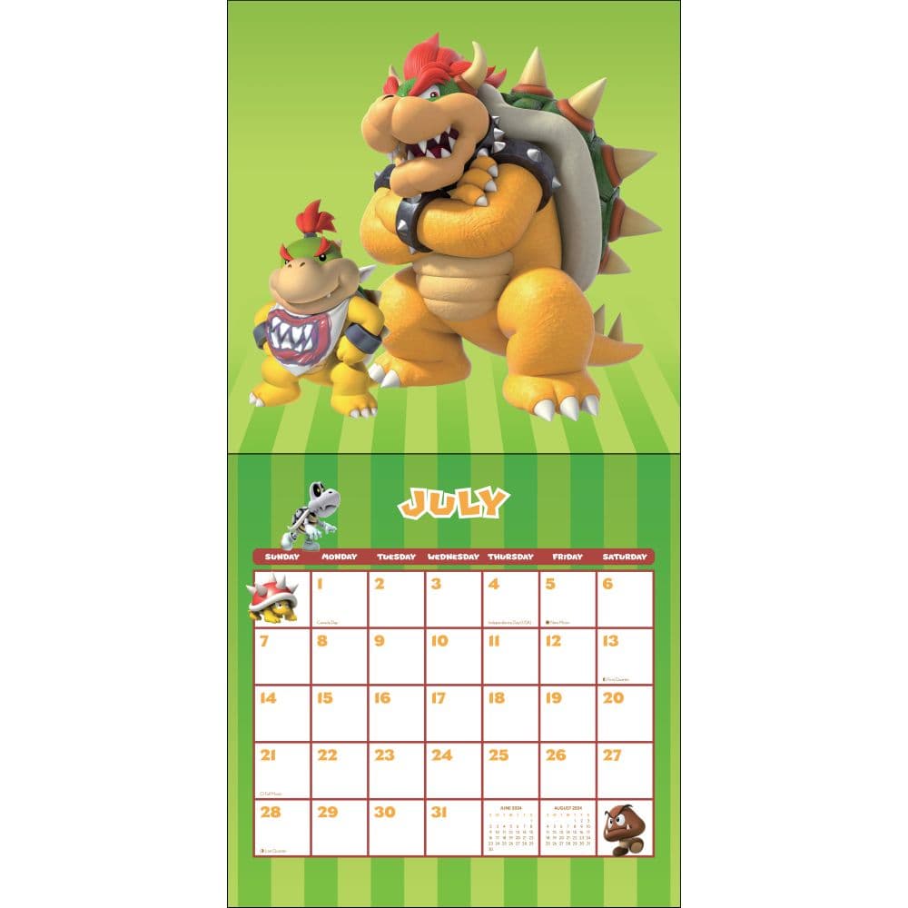 Super Mario Brothers 2024 Wall Calendar June