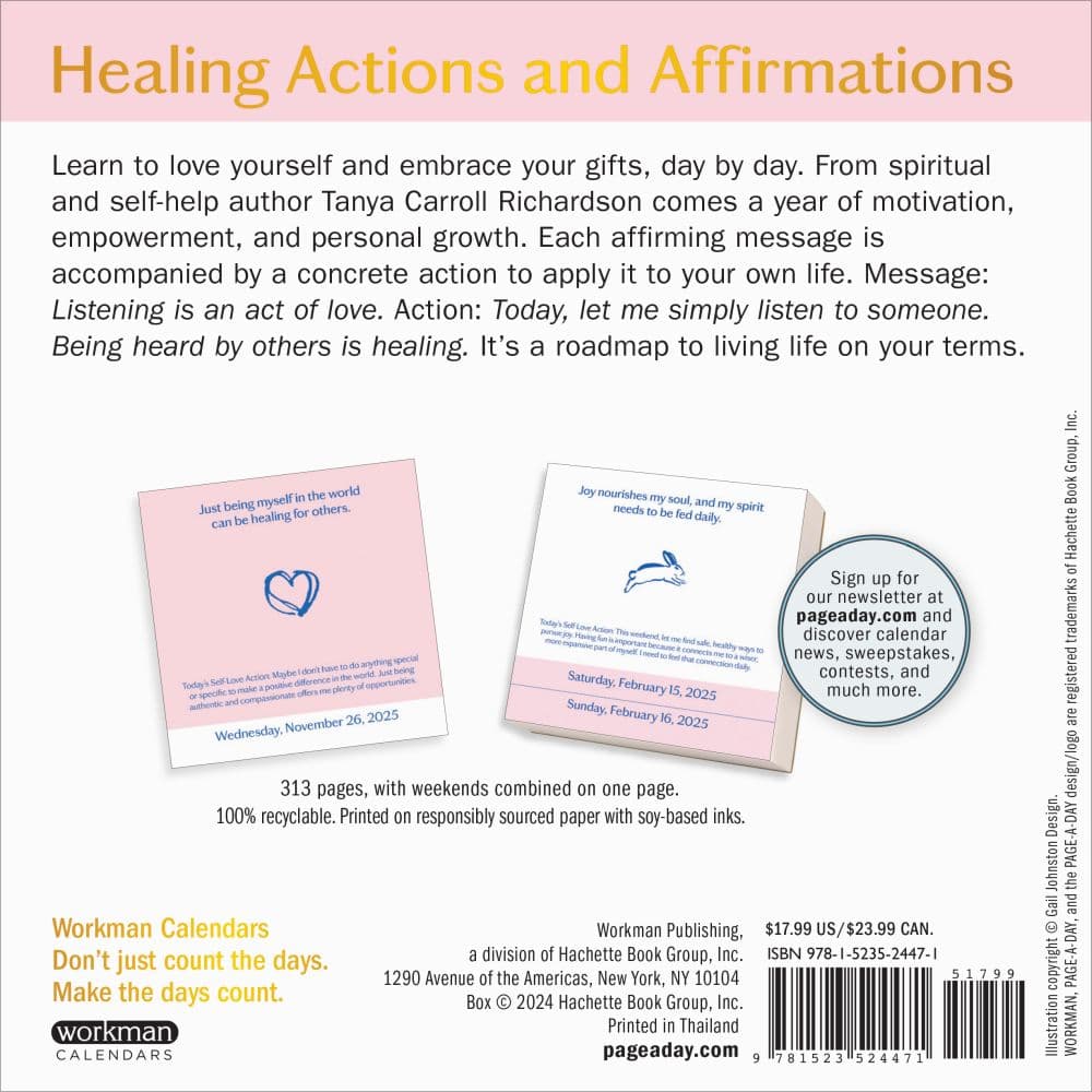 Year of Self Love 2025 Desk Calendar Fourth Alternate Image width=&quot;1000&quot; height=&quot;1000&quot;