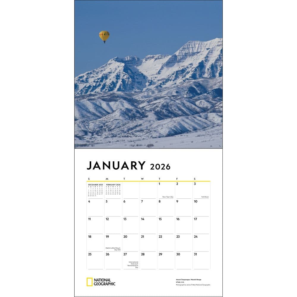 American Landscapes National Geographic 2026 Wall Calendar Second Alternate Image