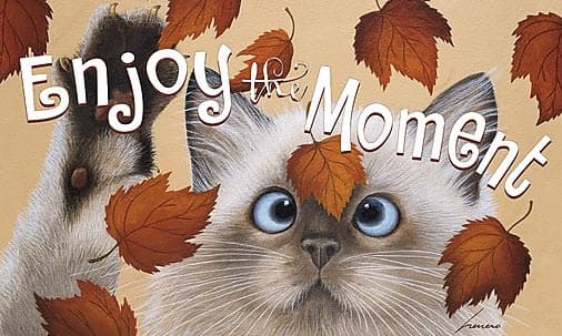 Catching Leaves Doormat by Lowell Herrero