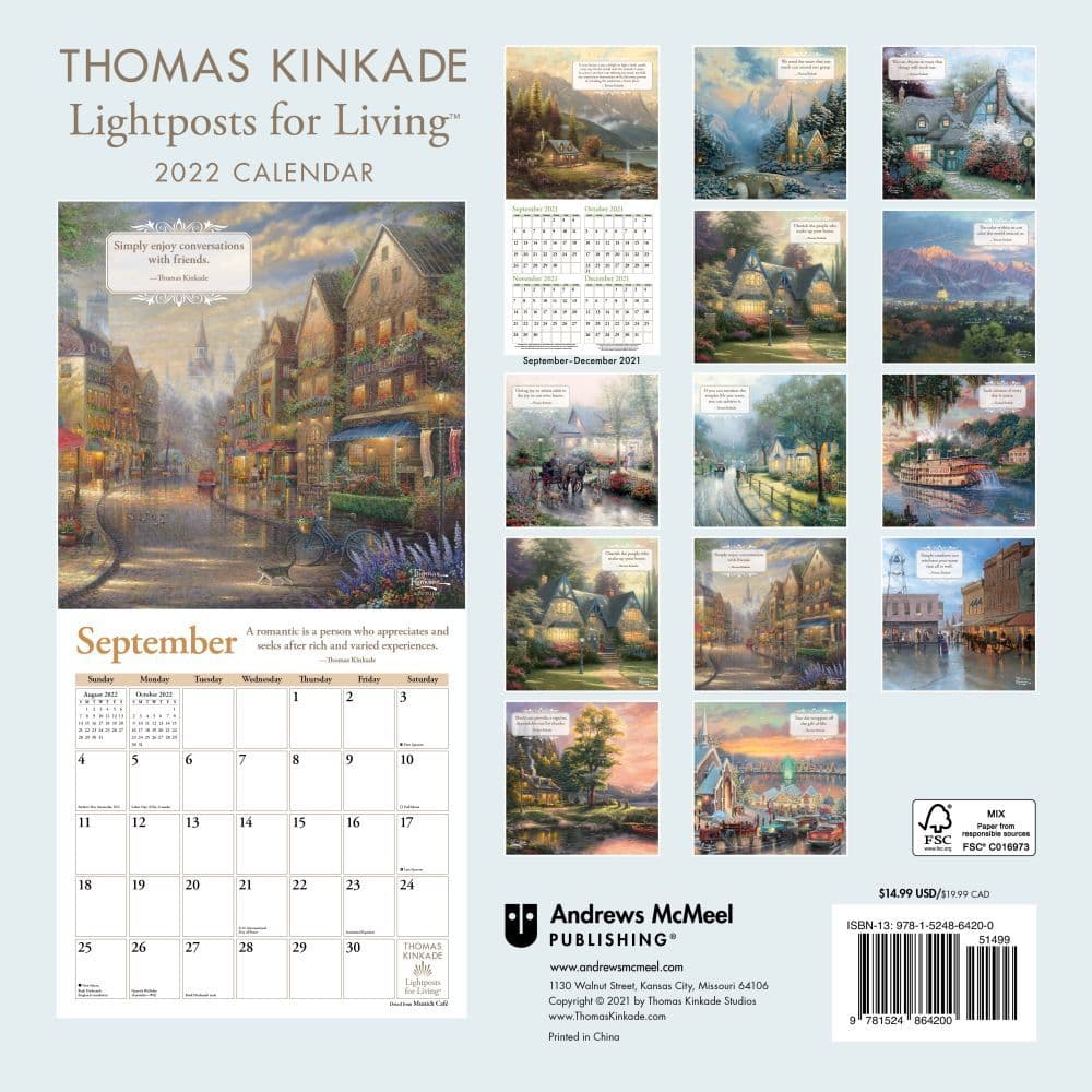 Thomas Kinkade Lightposts for Living 2022 Wall Calendar - Calendars.com