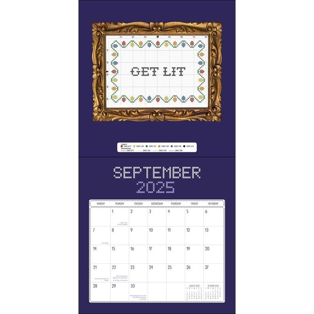 Cross Stitch 2025 Wall Calendar Fourth Alternate Image width=&quot;1000&quot; height=&quot;1000&quot;
