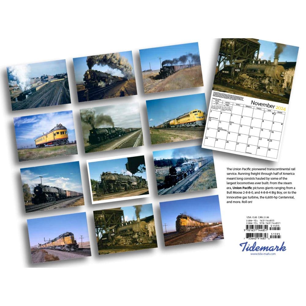 Trains Union Pacific Railroad 2024 Wall Calendar