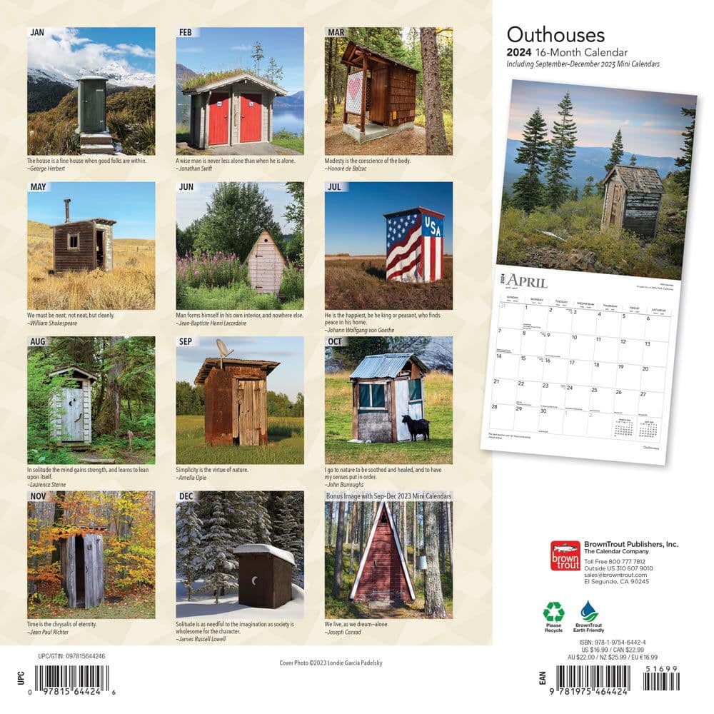Outhouses 2024 Wall Calendar Alternate Image 1