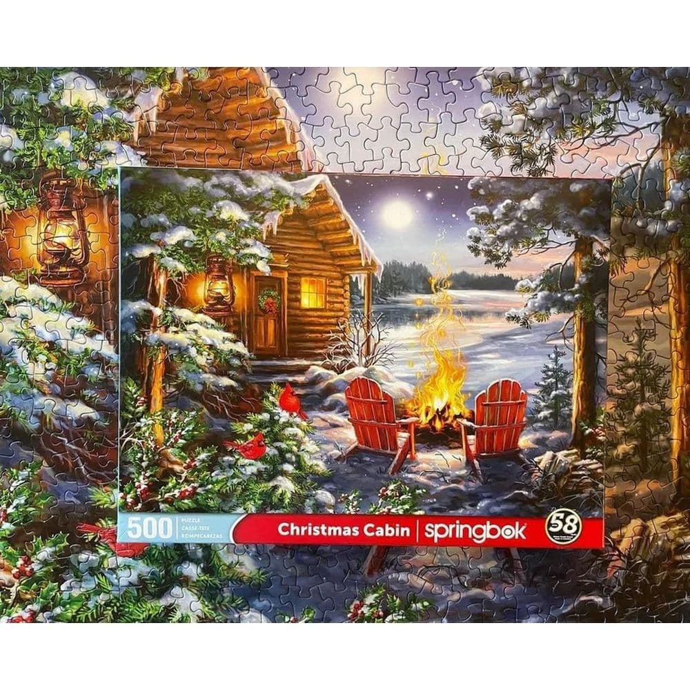 Christmas Cabin 500 Piece Puzzle Fifth Alternate Image