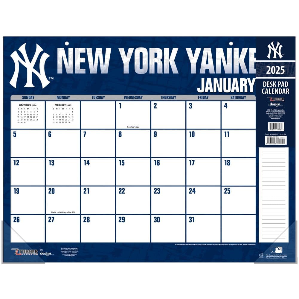 MLB New York Yankees 2025 Desk Pad Main Image