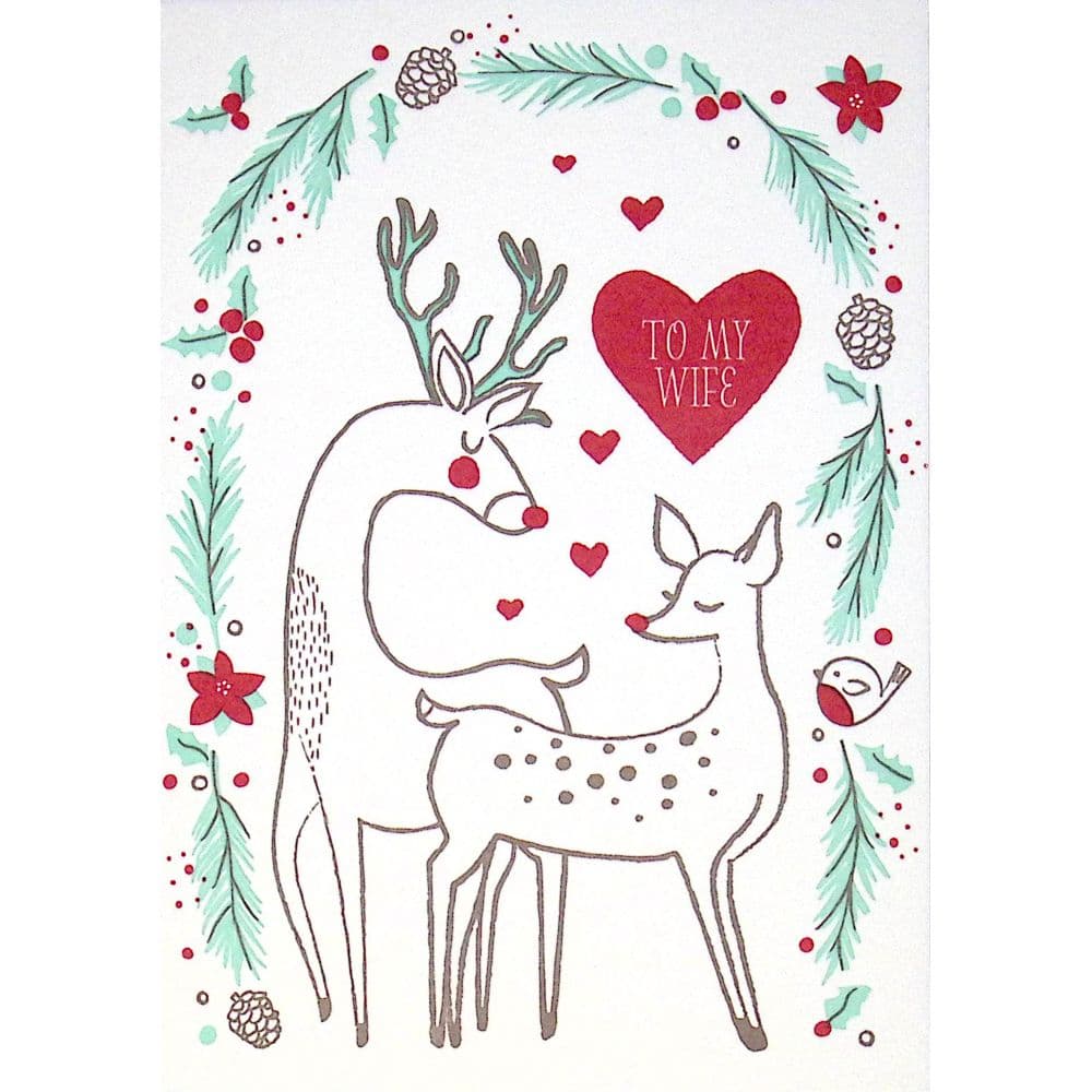 Deer Couple Letterpress Christmas Card First Alternate Image width="1000" height="1000"