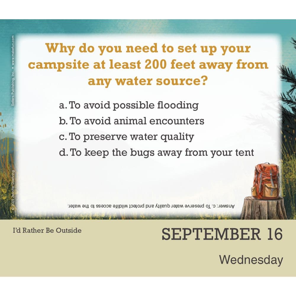 I&#39;d Rather Be Outside 2026 Desk Calendar Third Alternate Image