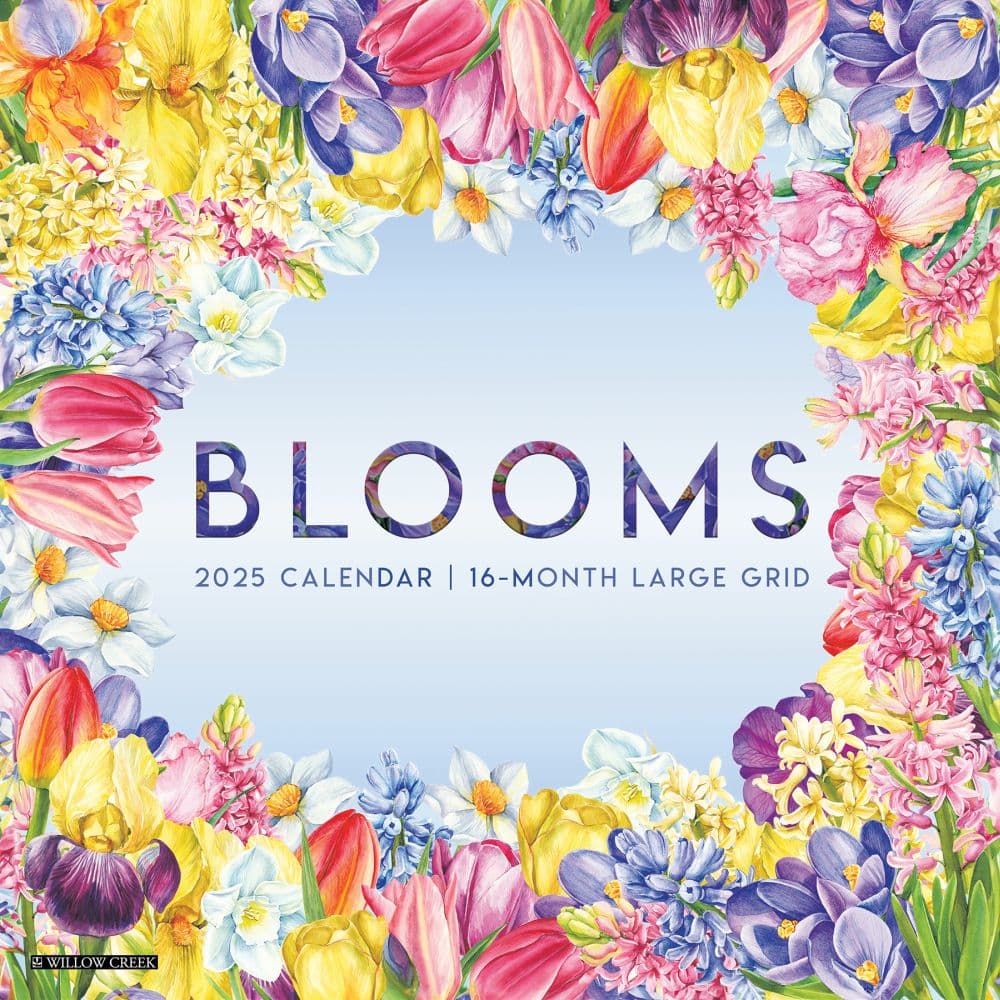 Blooms Large Grid 2025 Wall Calendar Main Image