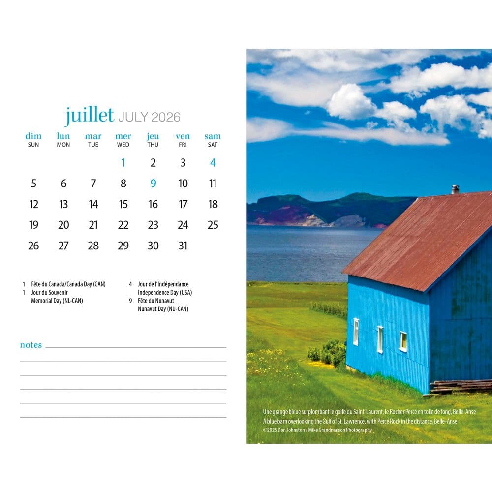 Quebec Double 2026 Easel Desk Calendar French Third Alternate Image