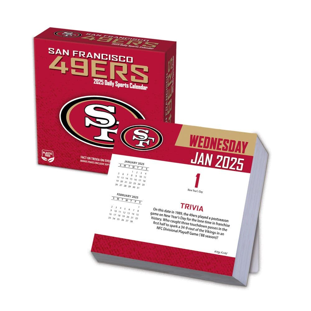 NFL San Francisco 49ers 2025 Desk Calendar