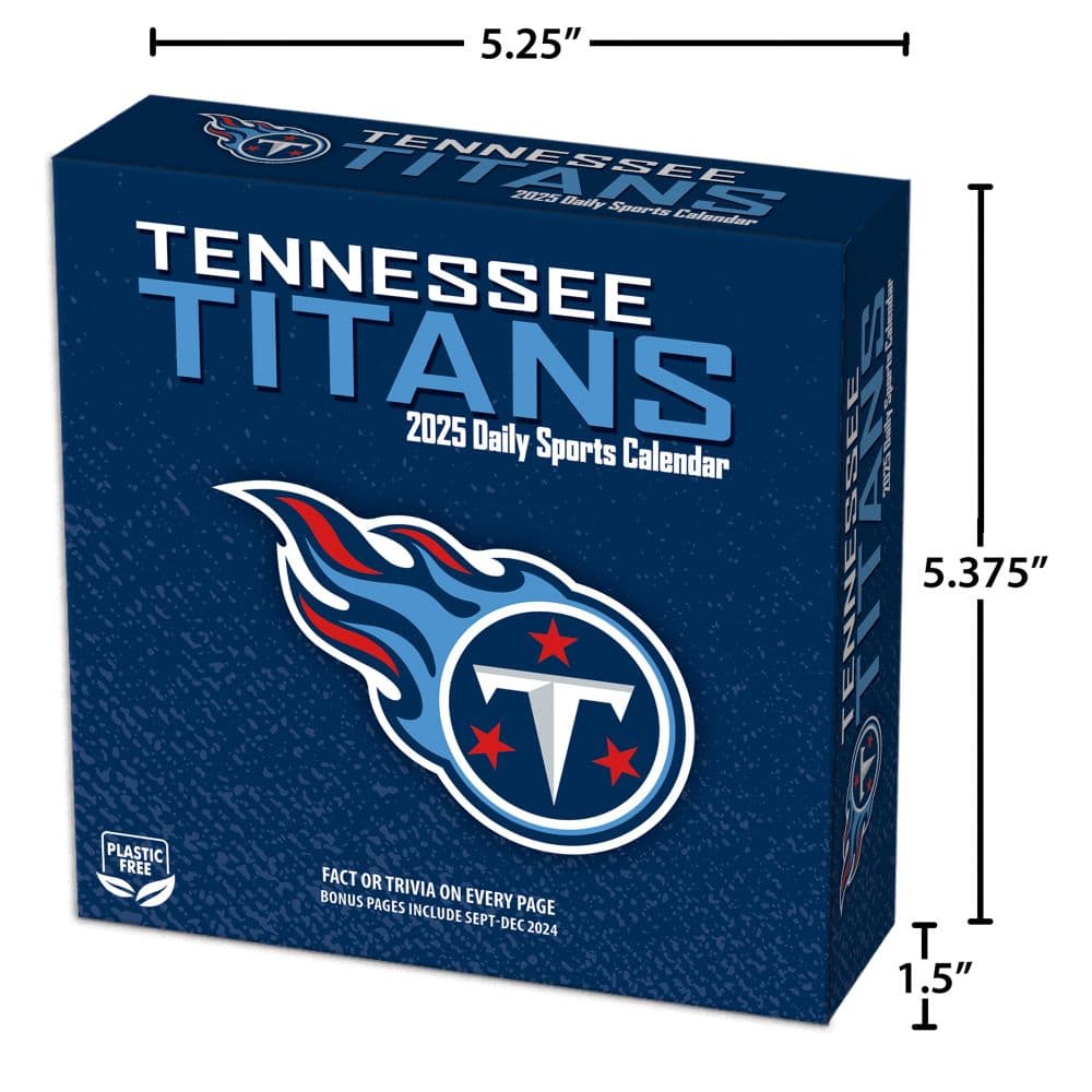 NFL Tennessee Titans 2025 Desk Calendar size