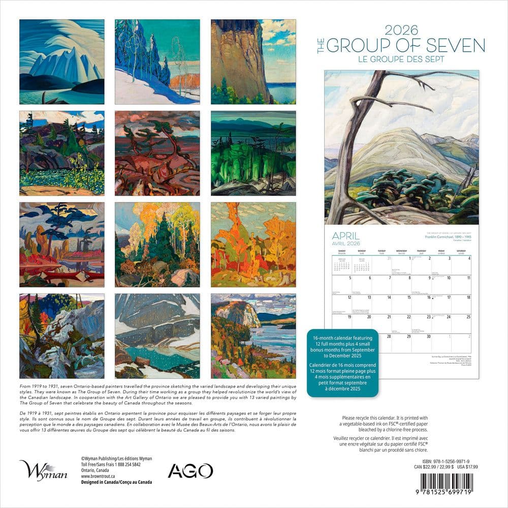 Group of Seven AGO 2026 Wall Calendar First Alternate Image