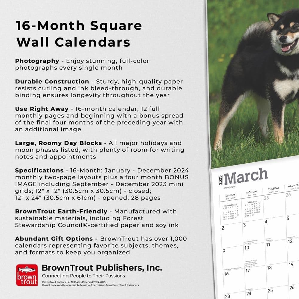 Shiba Inu 2025 Wall Calendar Fifth Alternate Image