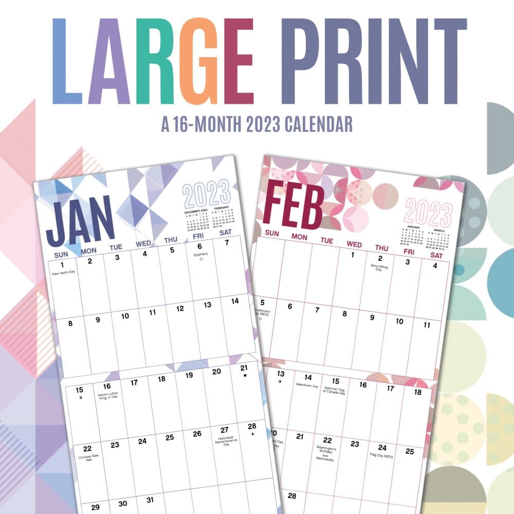 Trends International Large Print 2023 Mini Wall Calendar