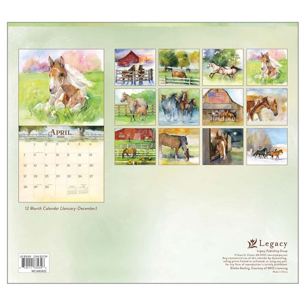 For The Love Of Horses 2024 Wall Calendar Alternate Image 1