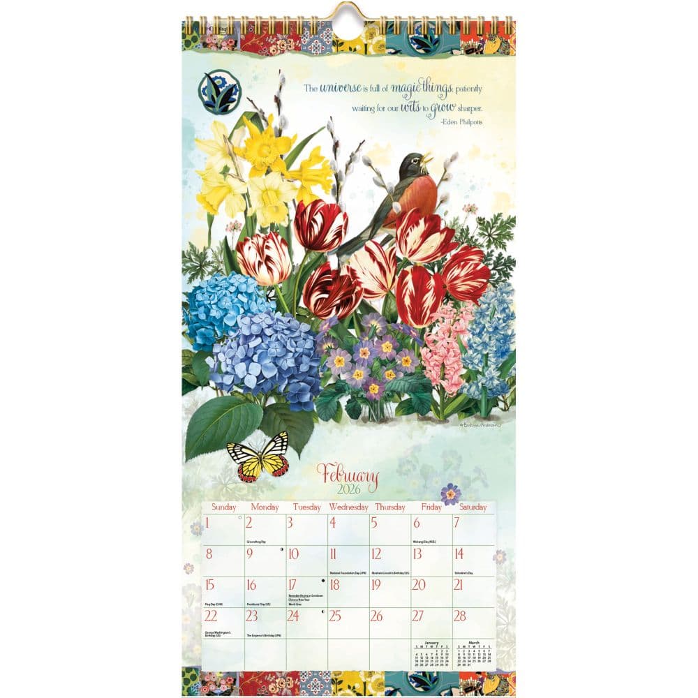 Garden Botanicals 2026 Vertical Wall Calendar_ALT1