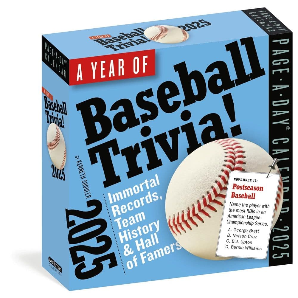 Baseball Trivia 2025 Desk Calendar Main Image