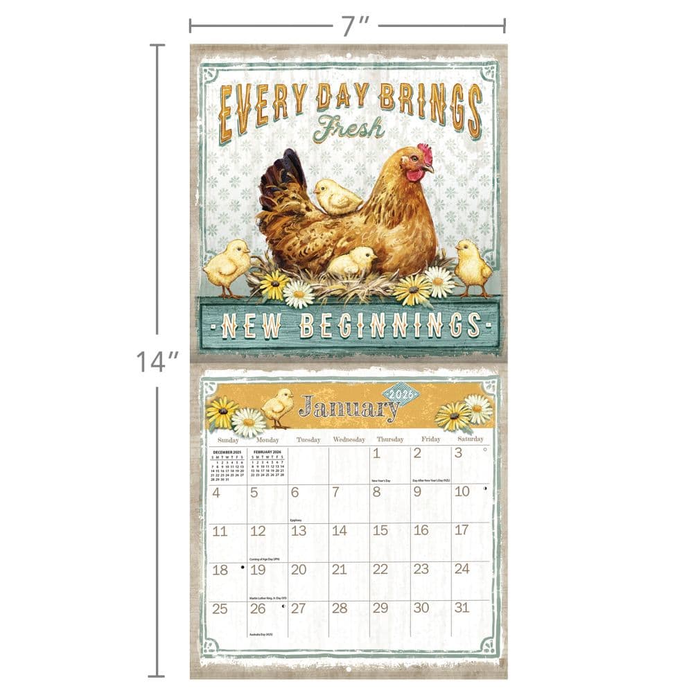 Farmhouse 2026 Mini Wall Calendar _ALT5