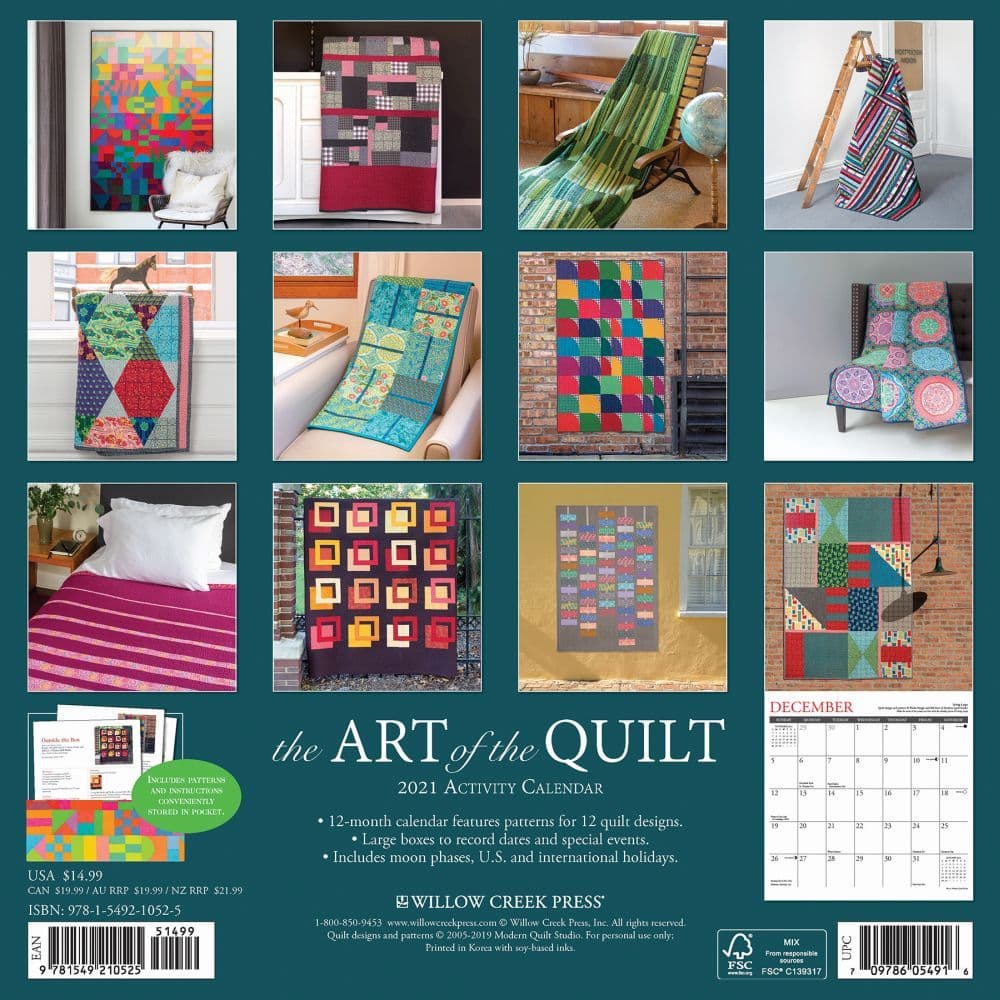 Art of the Quilt Wall Calendar