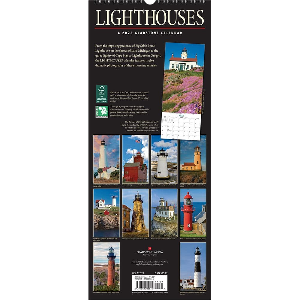 Lighthouses 2025 Poster Wall Calendar First Alternate Image width="1000" height="1000"
