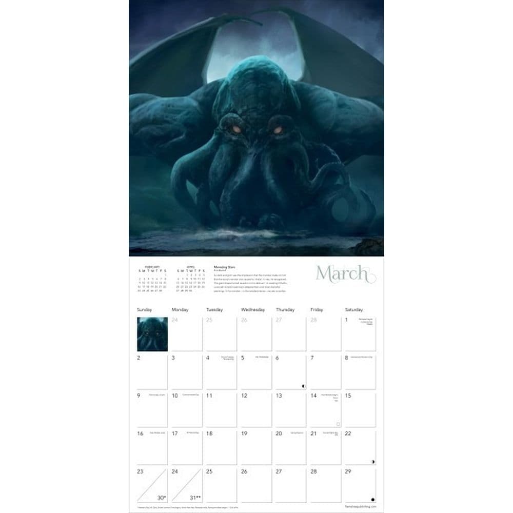 Cthulhu 2025 Wall Calendar Second Alternate Image