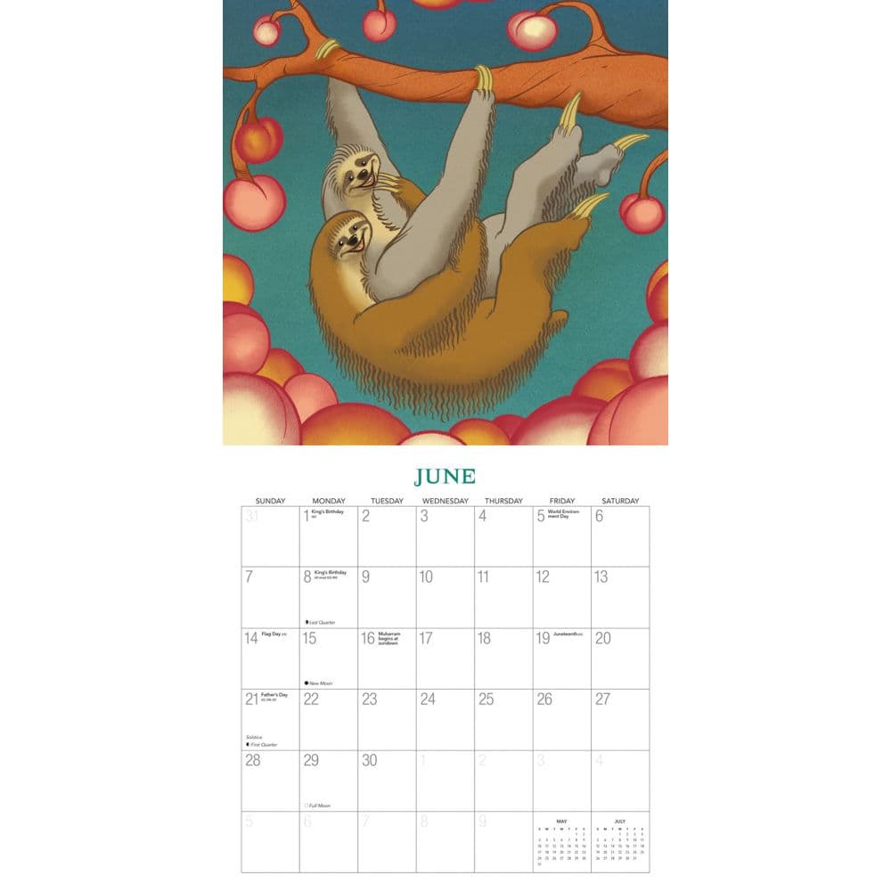 Kama Sutra Sloths 2026 Wall Calendar Third Alternate Image