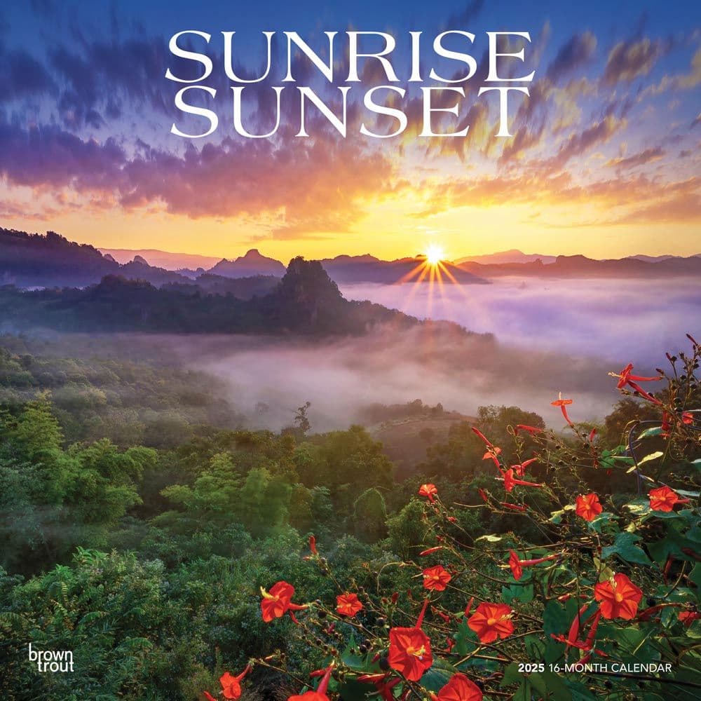 Sunrise Sunset 2025 Wall Calendar