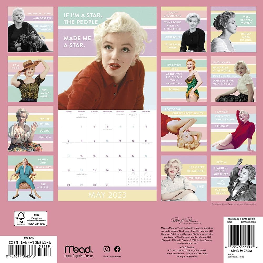 Marilyn Monroe 2023 Wall Calendar Calendars