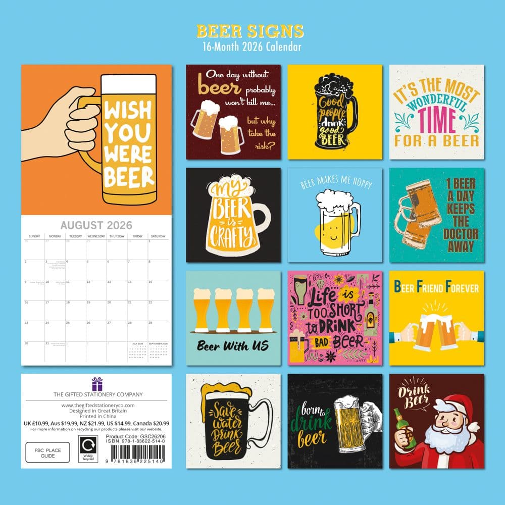 Beer 2026 Wall Calendar First Alternate Image