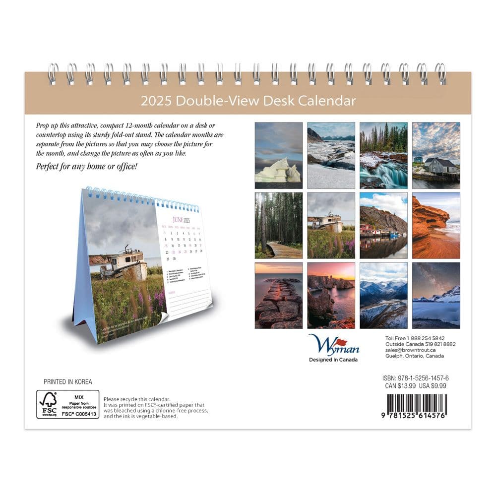 Canadian Geographic Scenic 2025 Easel Desk Calendar back