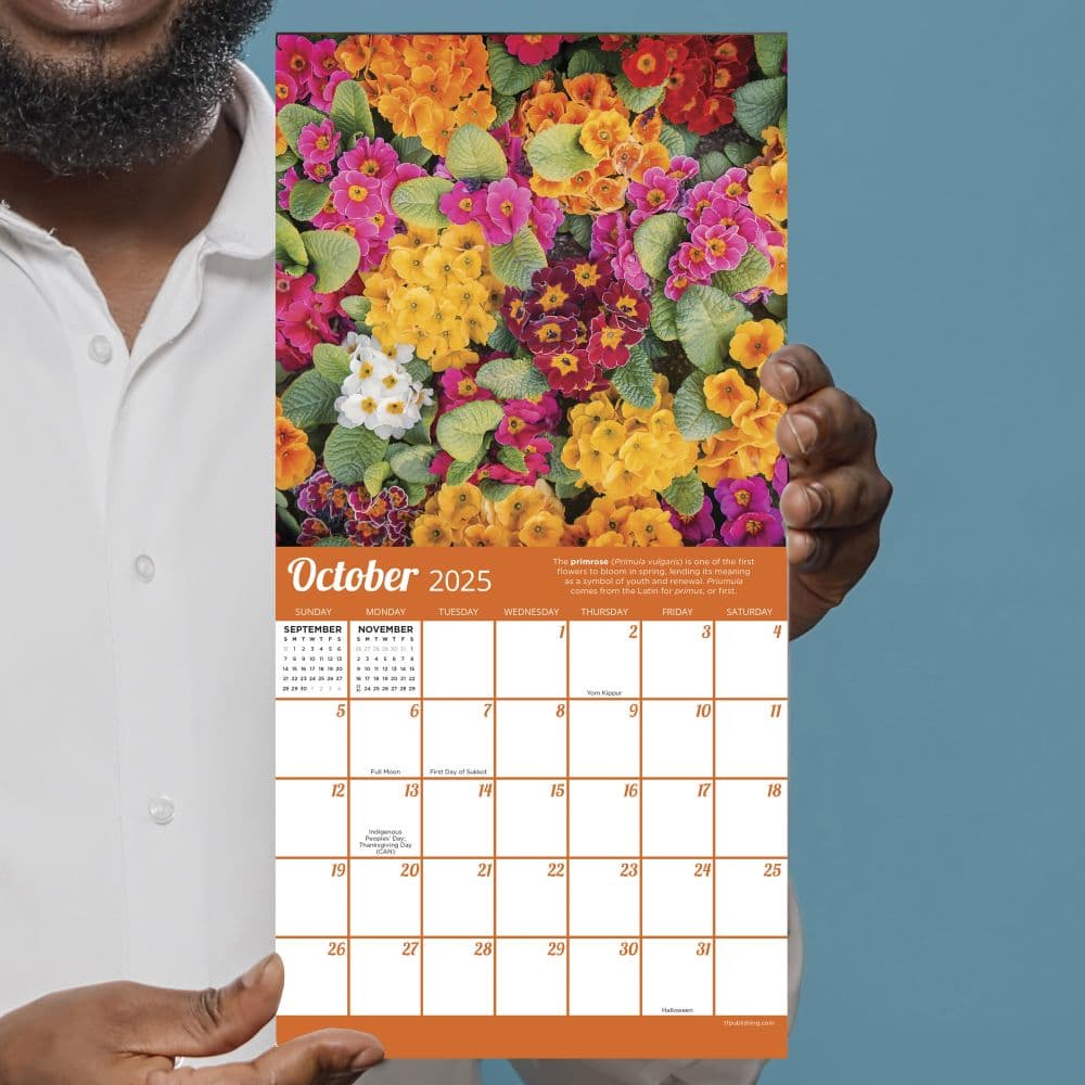 Flowers 2025 Mini Wall Calendar October